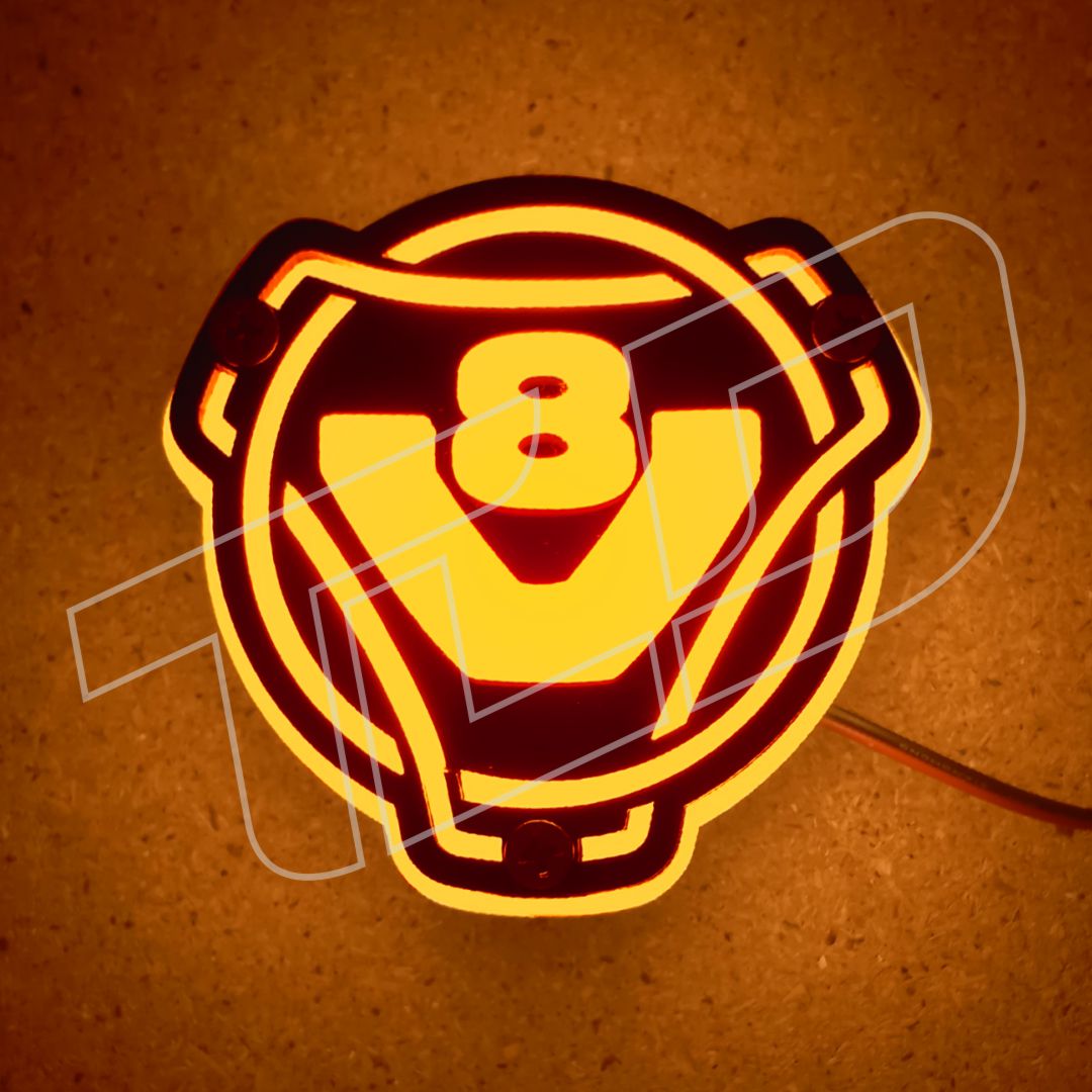 3D V8 illuminated Grill badge (8cm)
