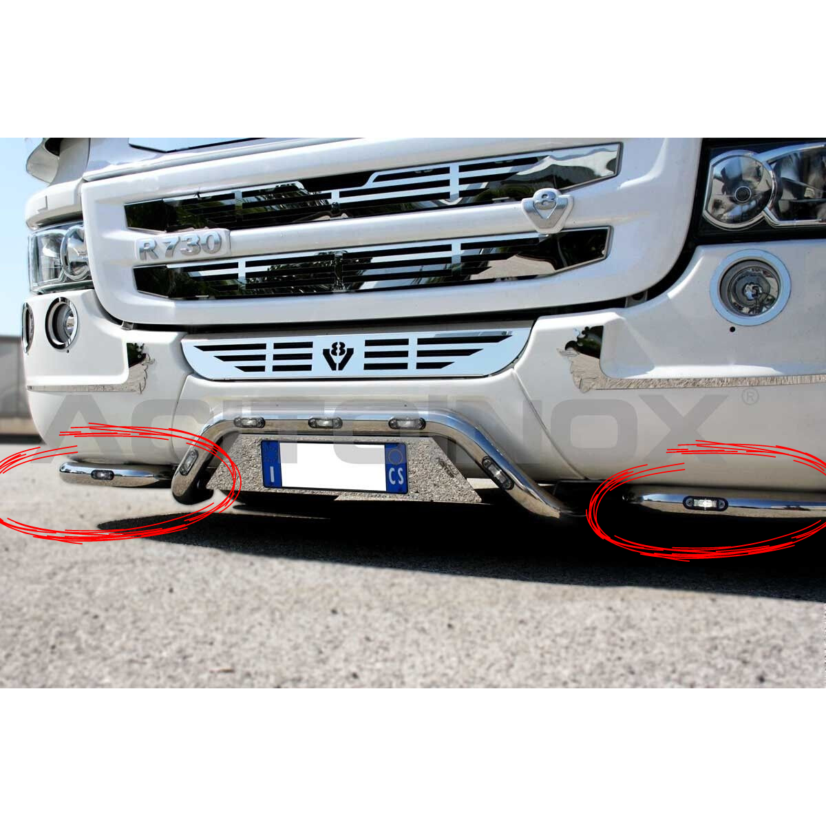 Stainless Steel Bumper Bar | Scania R Series | Low bumper