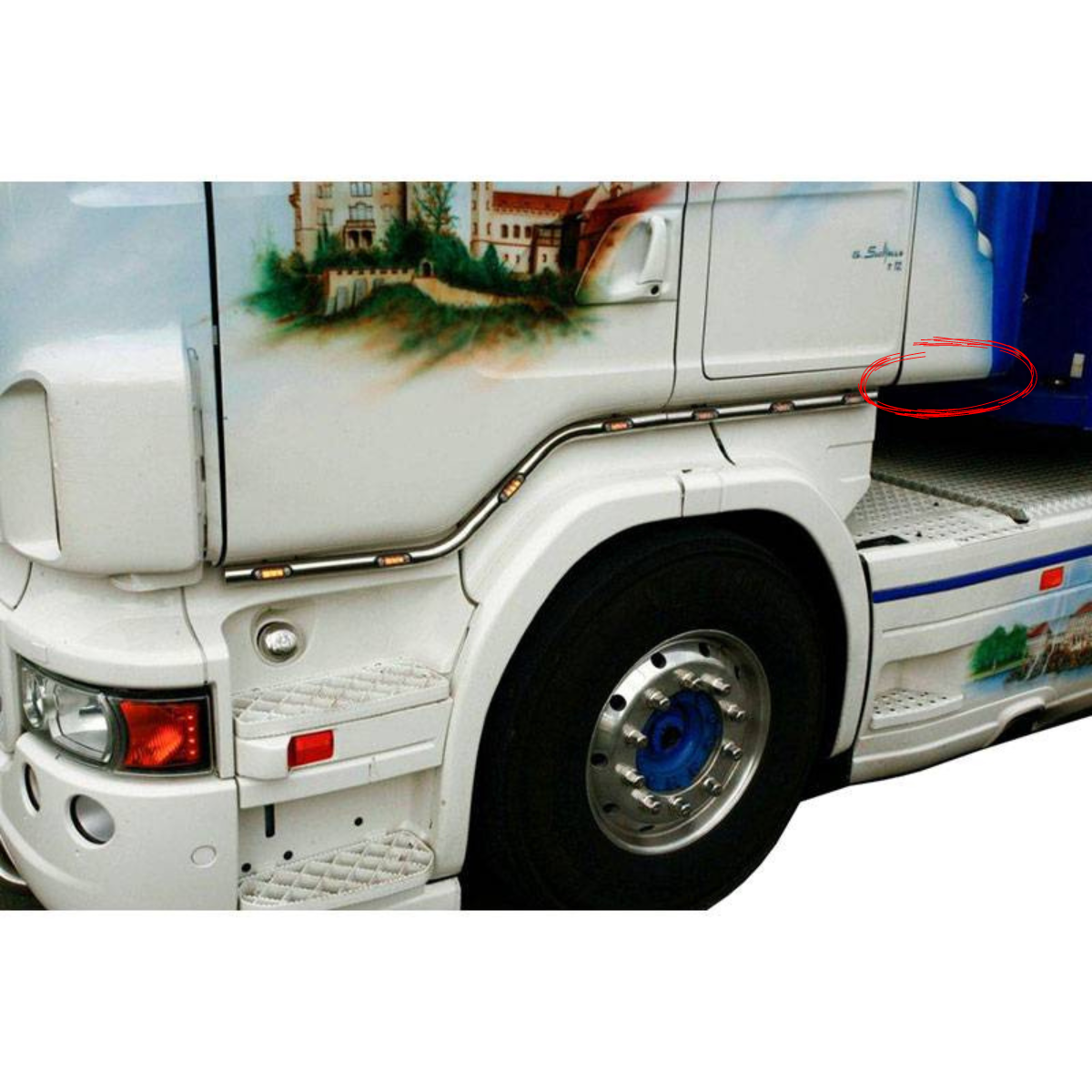 Stainless Steel Under Door Bars+ Extension | Scania R1/R2