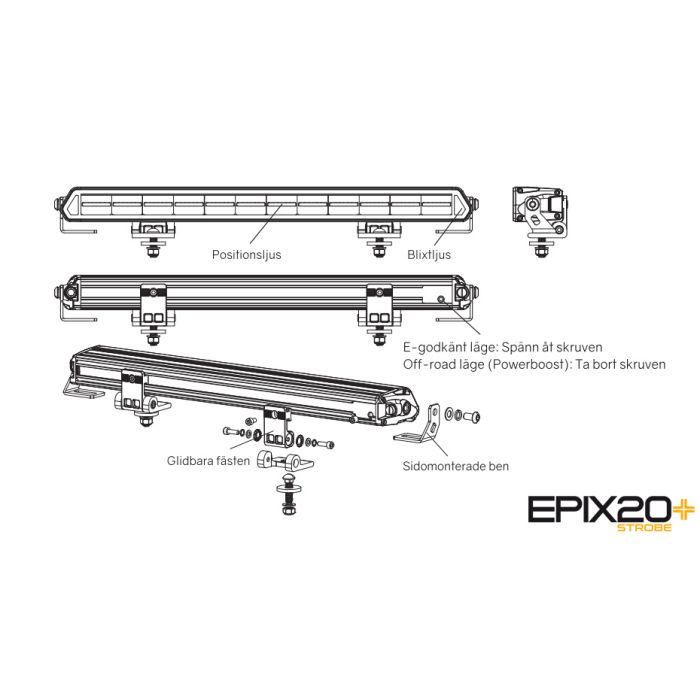 [LEDSON] Epix20+ Prime Strobe LED bar 20" 180W Powerboost