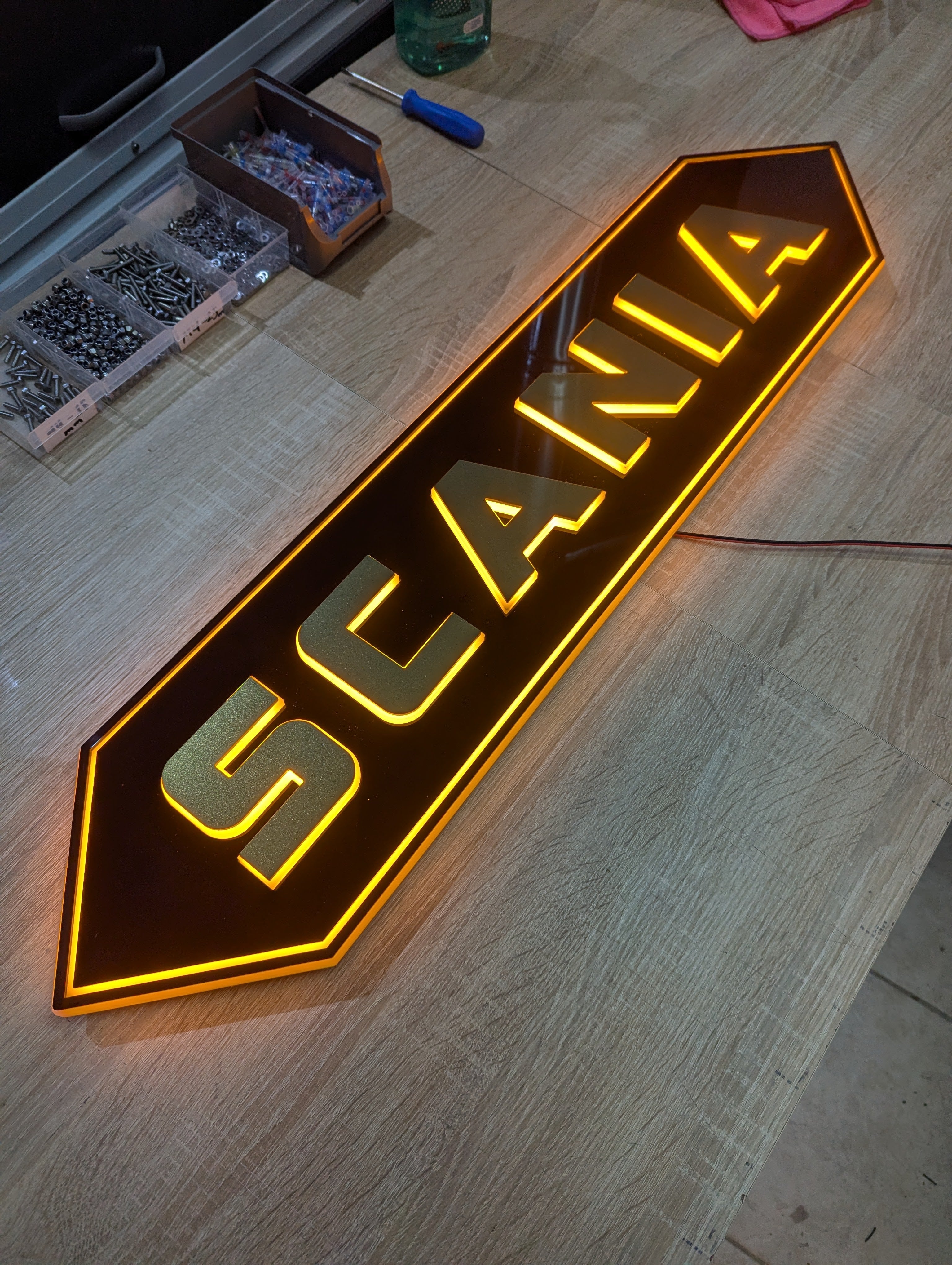 Old Skool Scania Illuminated Grill Badge – LED Front Letter Sign
