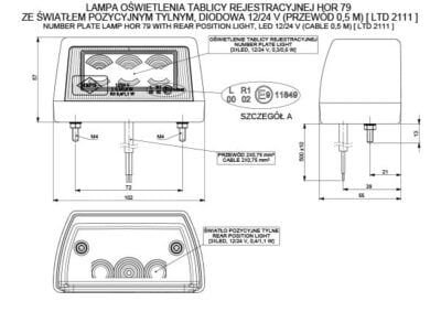 [HORPOL] 6-LED License Plate Lighting (Red Base)