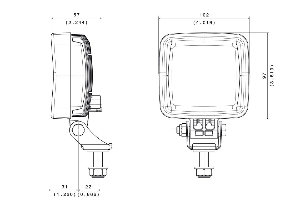 Lumière de travail de camion compact